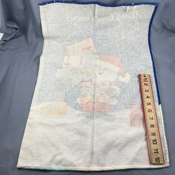 Merry Christmas Santa Claus Vtg Terry Cloth Hand Towel Aeresta Made in Brazil - Picture 3 of 5